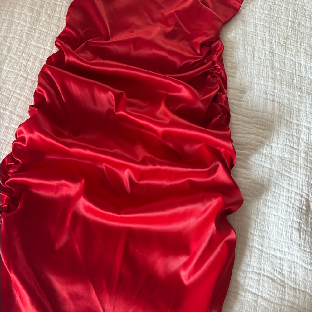 Elegant Red Satin Dress